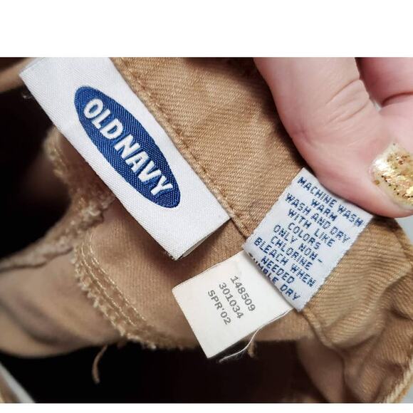 VINTAGE Old Navy Y2K '02 Tan Push Button Jeans Size 10 ~ Retro Funky Hippie Boho - Picture 8 of 8